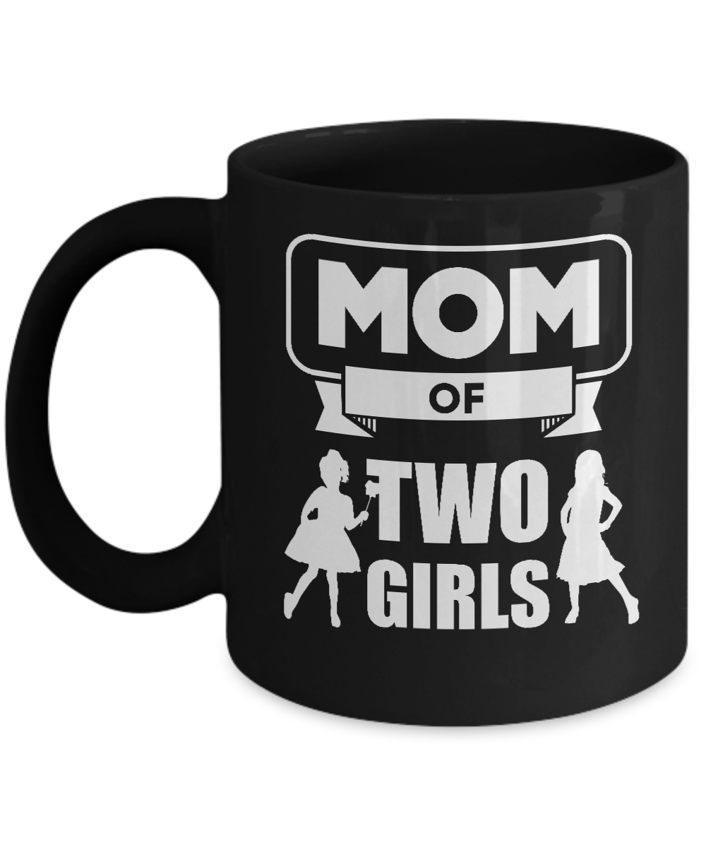Mom Of Two Girls Mug-Coffee Mug-11oz Mug-Black