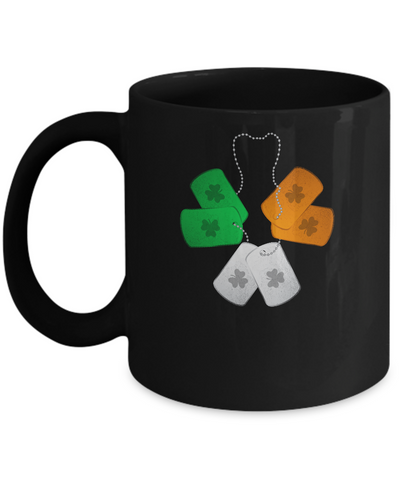 Shamrock Dogtag Soldier Army St Patrick's Day Mug-Coffee Mug-11oz Mug-Black