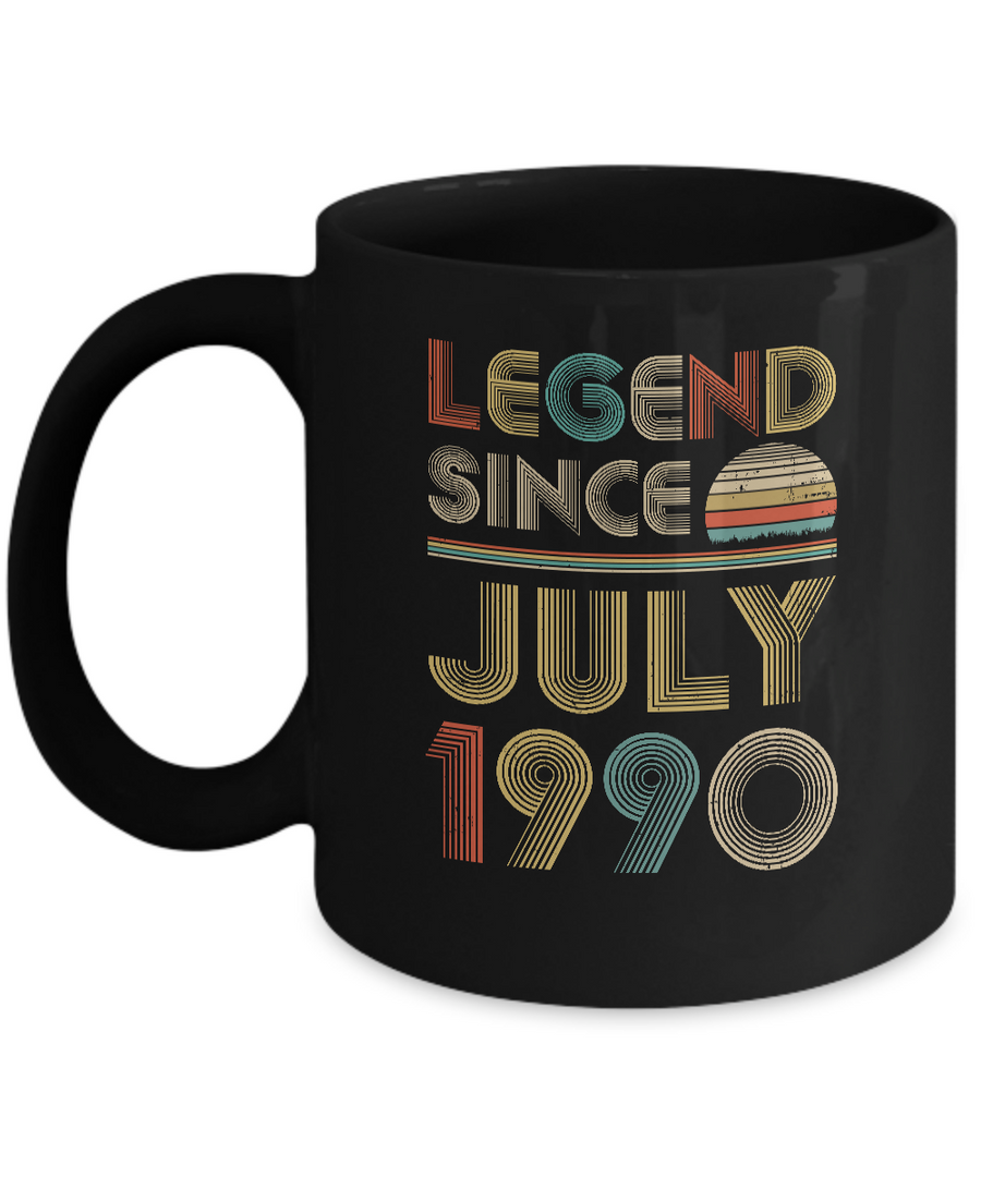 Legend Since July 1990 Vintage 31th Birthday Gifts Mug-Coffee Mug-11oz Mug-Black
