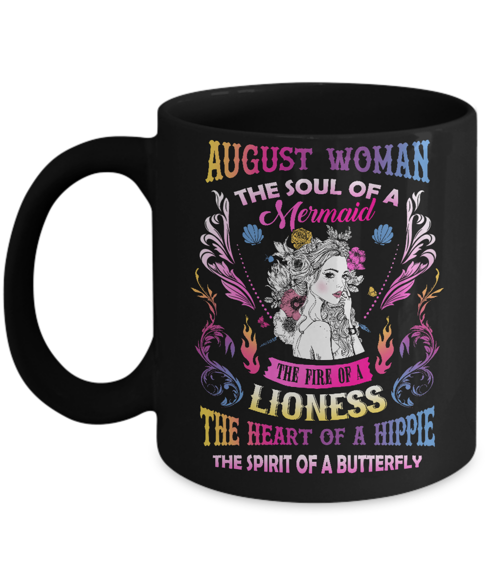 August Woman The Soul Of A Mermaid Birthday Mug
