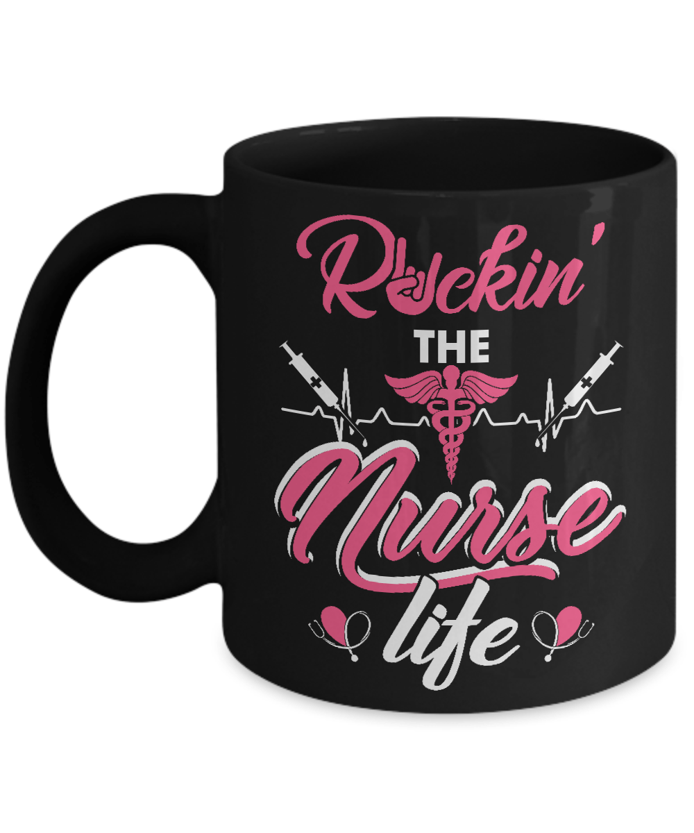 Rockin' The Nurse Life Mug-Coffee Mug-11oz Mug-Black