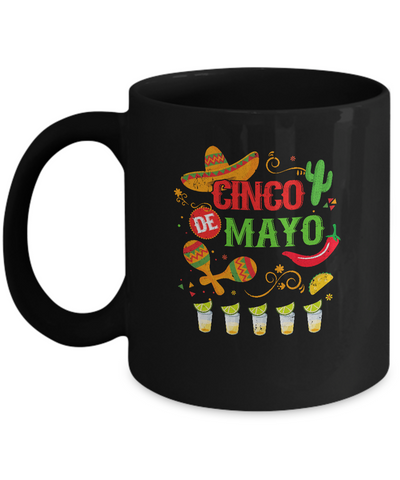 Mexico Fiesta Cinco De Mayo Costume Gifts Mug-Coffee Mug-11oz Mug-Black