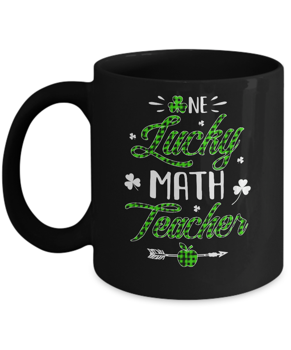 One Lucky Math Teacher St Patricks Day Irish Gift Mug-Coffee Mug-11oz Mug-Black