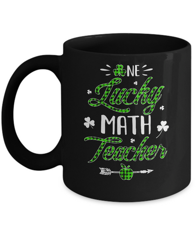 One Lucky Math Teacher St Patricks Day Irish Gift Mug-Coffee Mug-11oz Mug-Black