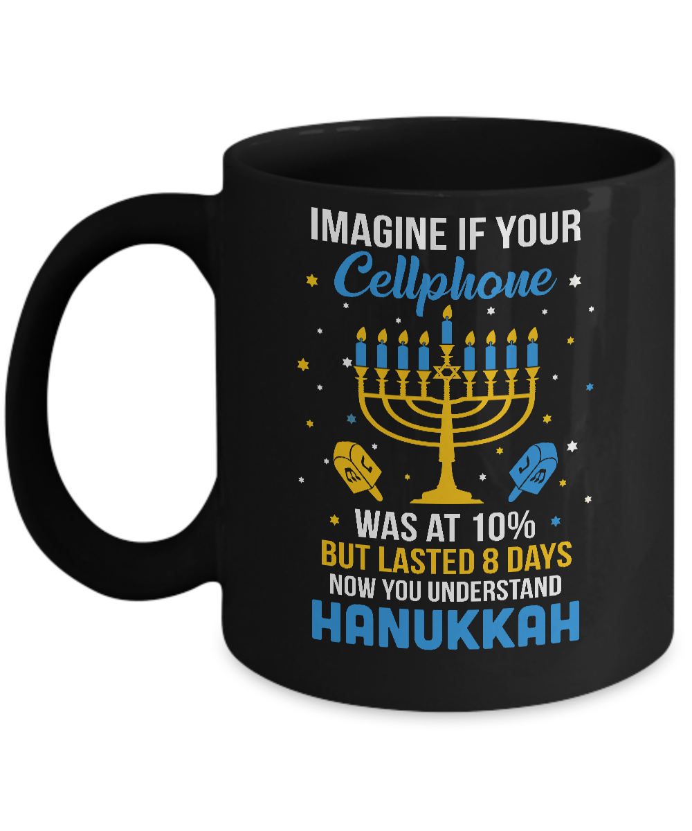 Funny Ugly Hanukkah Chanukah Cellphone Menorah Gifts Mug