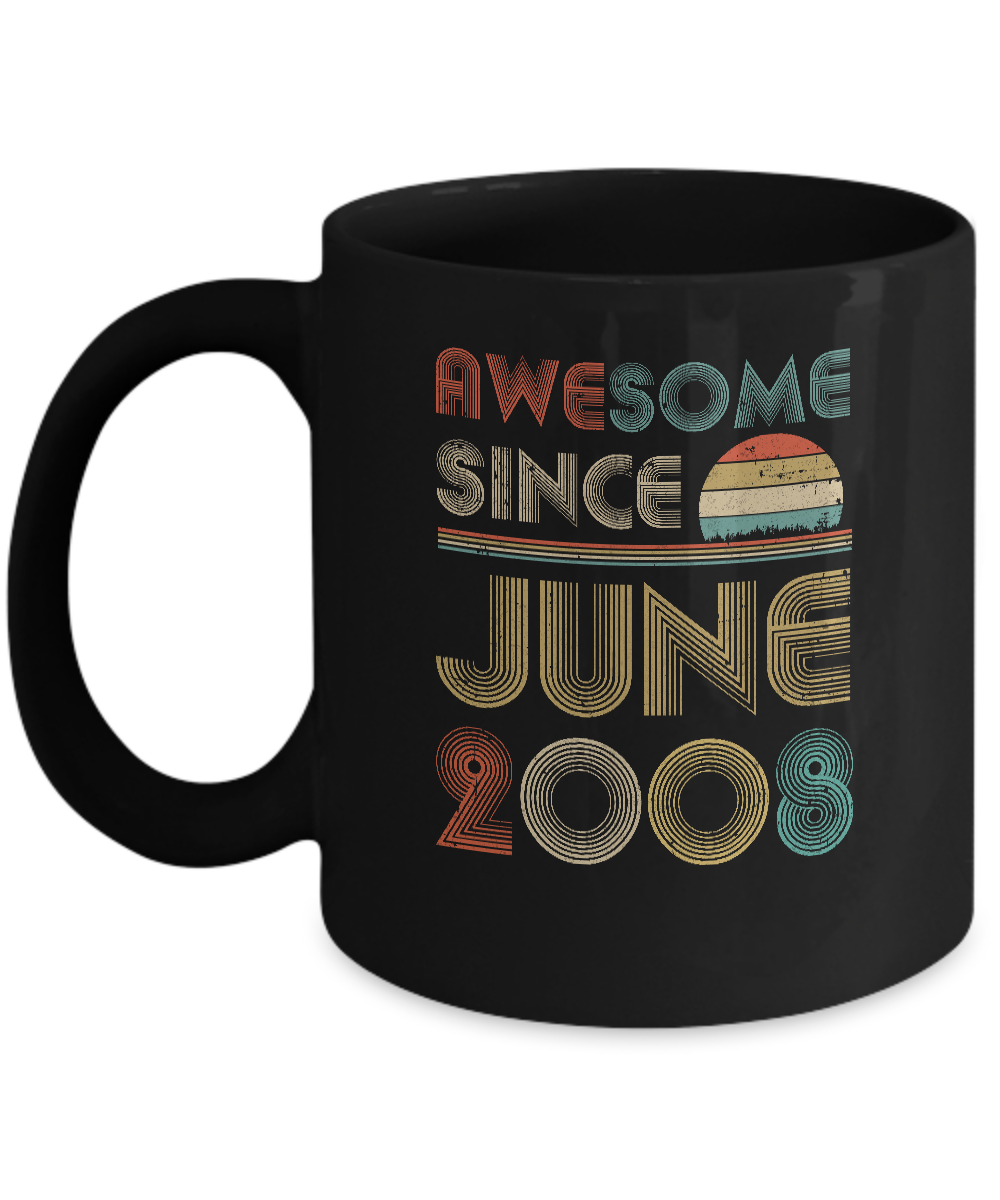 Awesome Since June 2008 Vintage 14th Birthday Gifts Mug