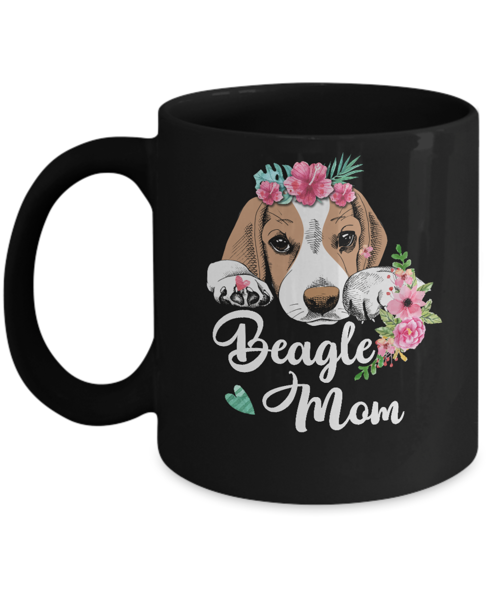 Beagle Mom Funny Dog Mom Gift Idea Mug-Coffee Mug-11oz Mug-Black