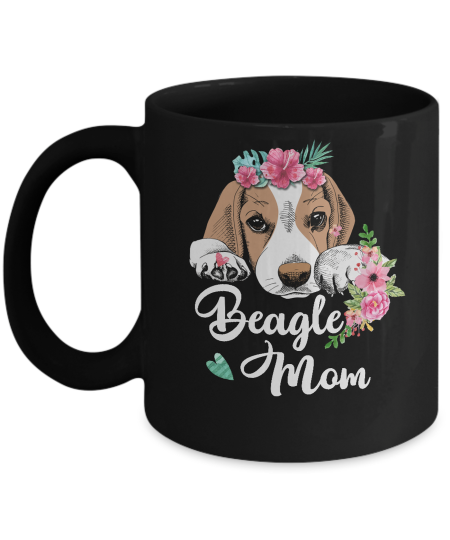 Beagle Mom Funny Dog Mom Gift Idea Mug-Coffee Mug-11oz Mug-Black