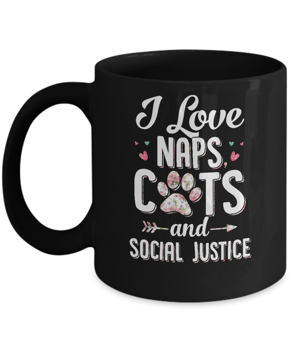 I Love Naps Cats And Social Justice Cat Gift For Women Mug