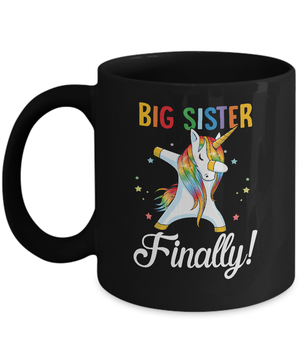 Big Sister Finally Unicorn For Girl Mug-Coffee Mug-11oz Mug-Black