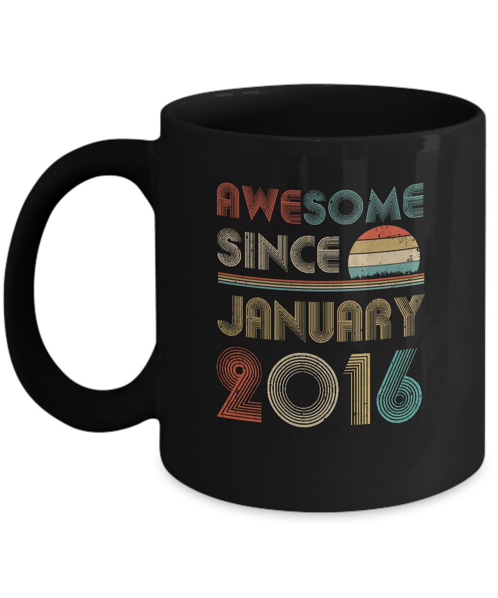 Awesome Since January 2016 Vintage 5th Birthday Gifts Youth Mug-Coffee Mug-11oz Mug-Black