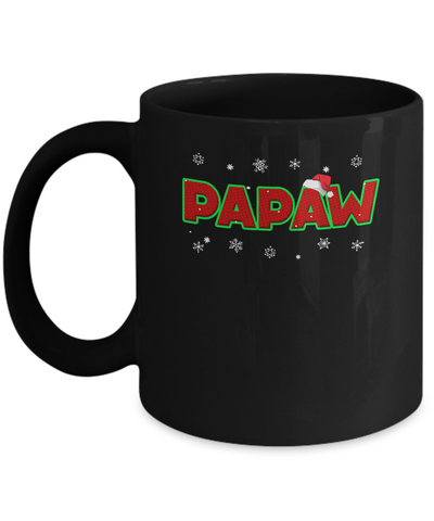 Papaw Christmas Santa Ugly Sweater Gift Mug-Coffee Mug-11oz Mug-Black