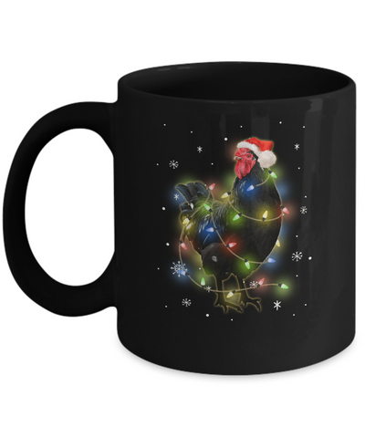 Funny Chickmas Lights Chicken Lights Mug-Coffee Mug-11oz Mug-Black