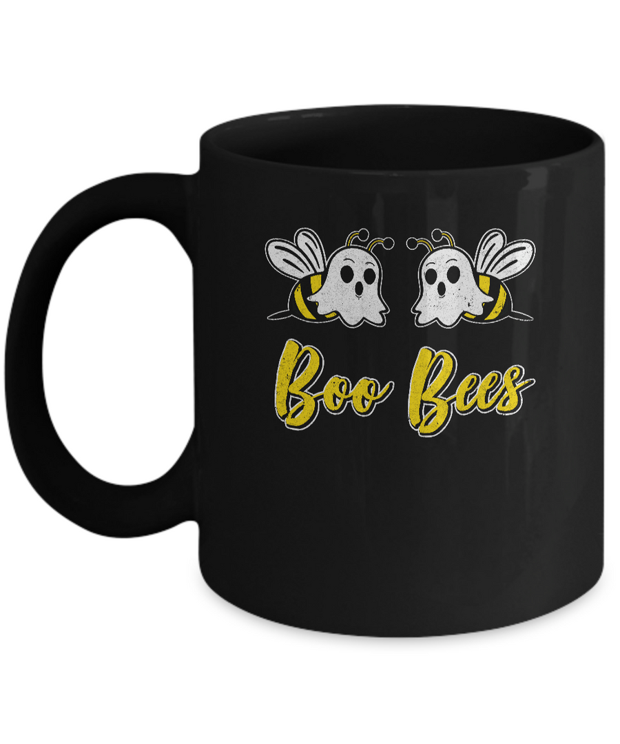 Boo Bees Couple Halloween Costume Funny Bee Ghost Mug-Coffee Mug-11oz Mug-Black