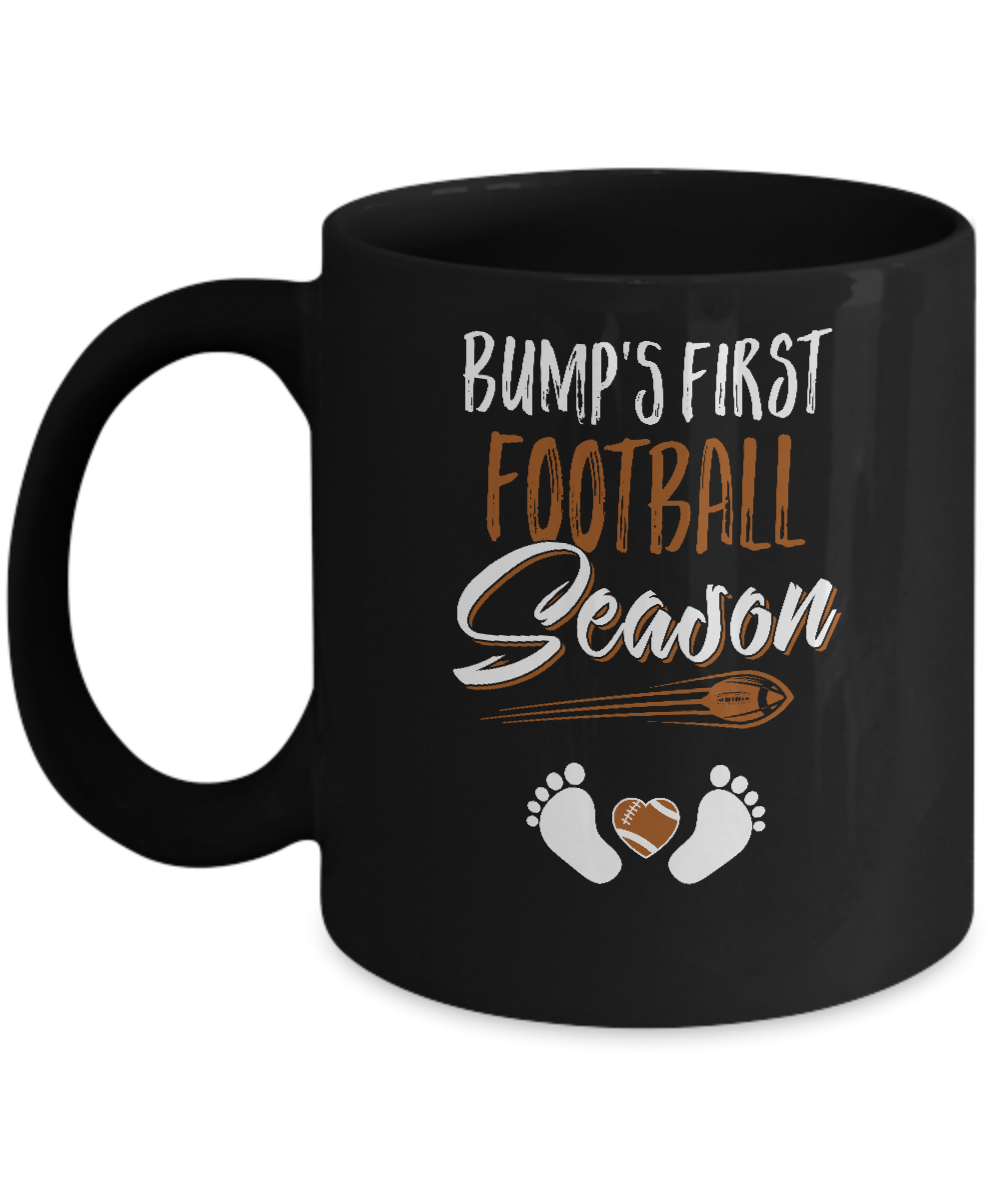 Bump's First Football Season Mommy Mothers Day Mug-Coffee Mug-11oz Mug-Black