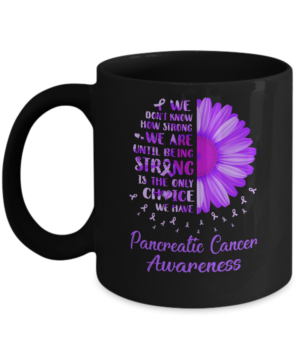 Being Strong Daisy Flower Purple Pancreatic Cancer Mug-Coffee Mug-11oz Mug-Black