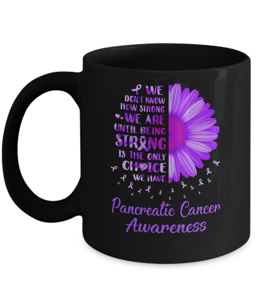 Being Strong Daisy Flower Purple Pancreatic Cancer Mug-Coffee Mug-11oz Mug-Black