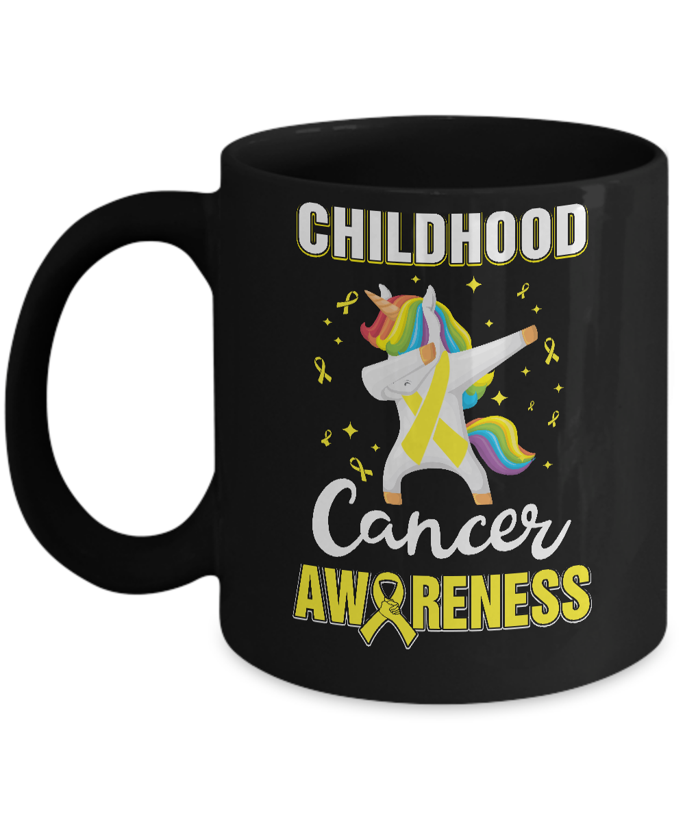 Inspirational Childhood Cancer Awareness Unicorn Support Mug-Coffee Mug-11oz Mug-Black