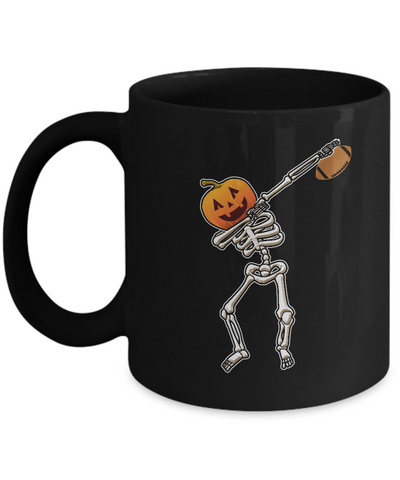 Halloween Dabbing Skeleton Football Mug-Coffee Mug-11oz Mug-Black