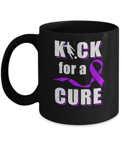 Kick For A Cure Soccer Alzheimers Pancreatic Lupus Awareness Mug-Coffee Mug-11oz Mug-Black