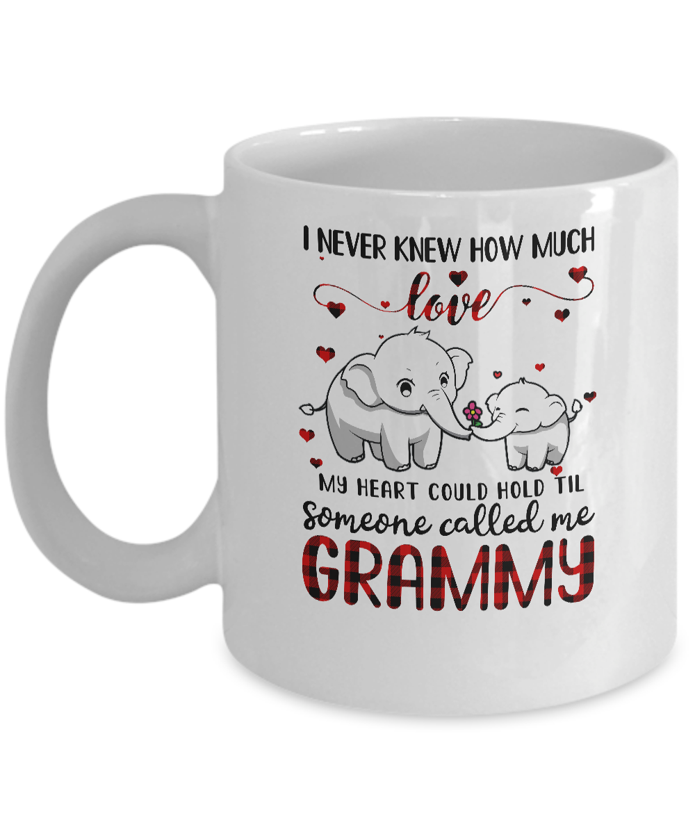 Someone Called Me Grammy Elephant Red Plaid Mother's Day Mug-Coffee Mug-11oz Mug-White
