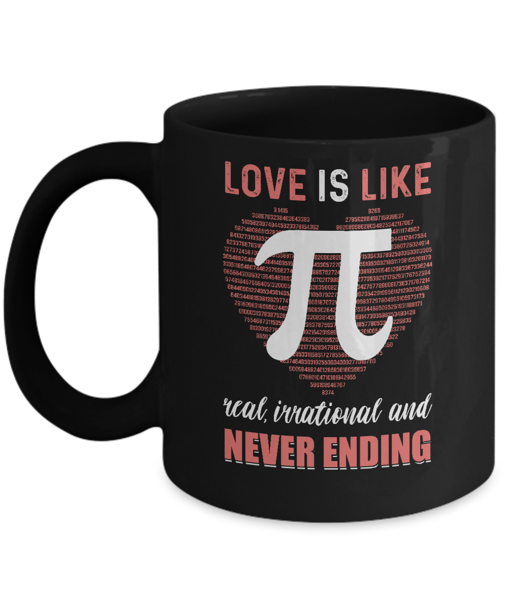 Love Is Like Pi Never Ending Math Happy Pi Day Couple Mug