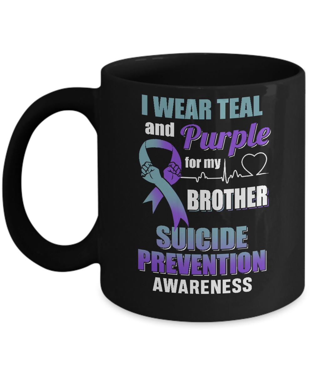I Wear Teal Purple For My Brother Suicide Prevention Mug