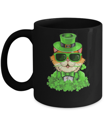 Lepurrchaun St. Patrick's Day Cat Leprechaun Paddy Day Mug-Coffee Mug-11oz Mug-Black