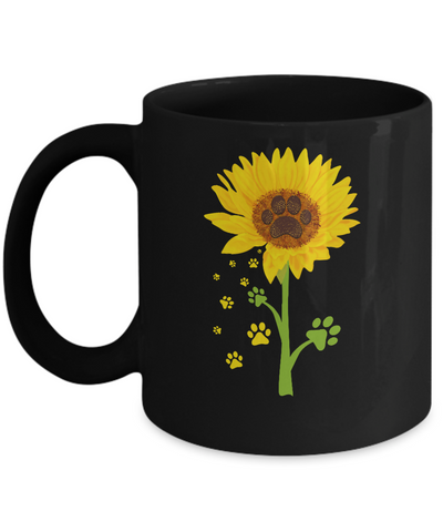 Funny Sunflower Cat Dog Paw Lover Mug-Coffee Mug-11oz Mug-Black