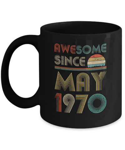 Awesome Since May 1970 Vintage 51th Birthday Gifts Mug-Coffee Mug-11oz Mug-Black