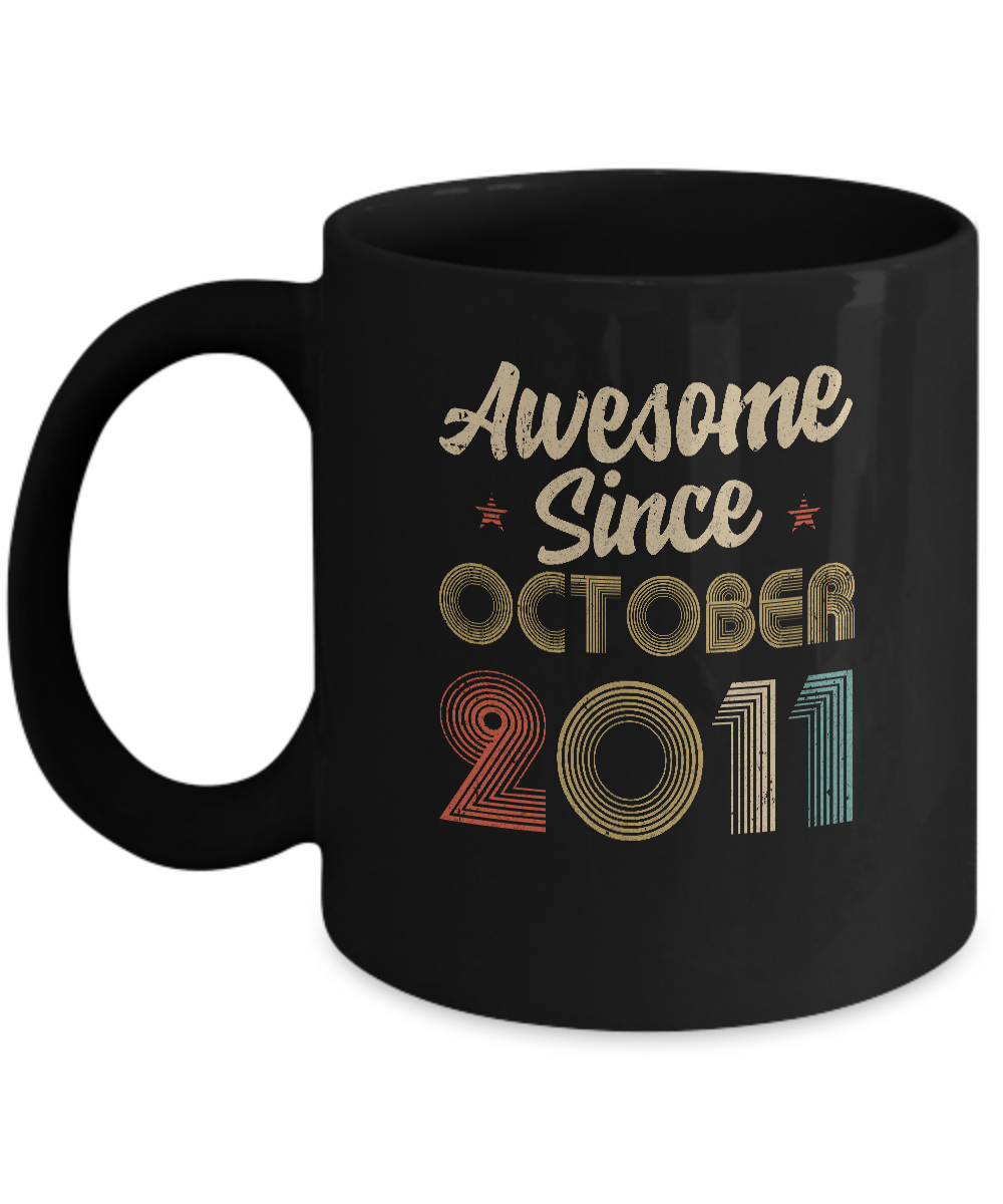 Awesome Since October 2011 Vintage 11th Birthday Gifts Mug