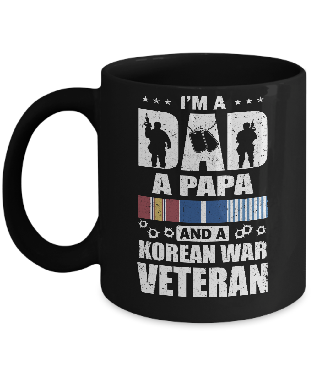 Dad A Papa And A Korean War Veteran Fathers Day Mug