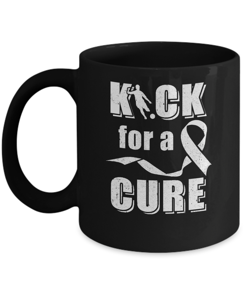 Kick For A Cure Soccer Clear Lung Cancer Awareness Mug