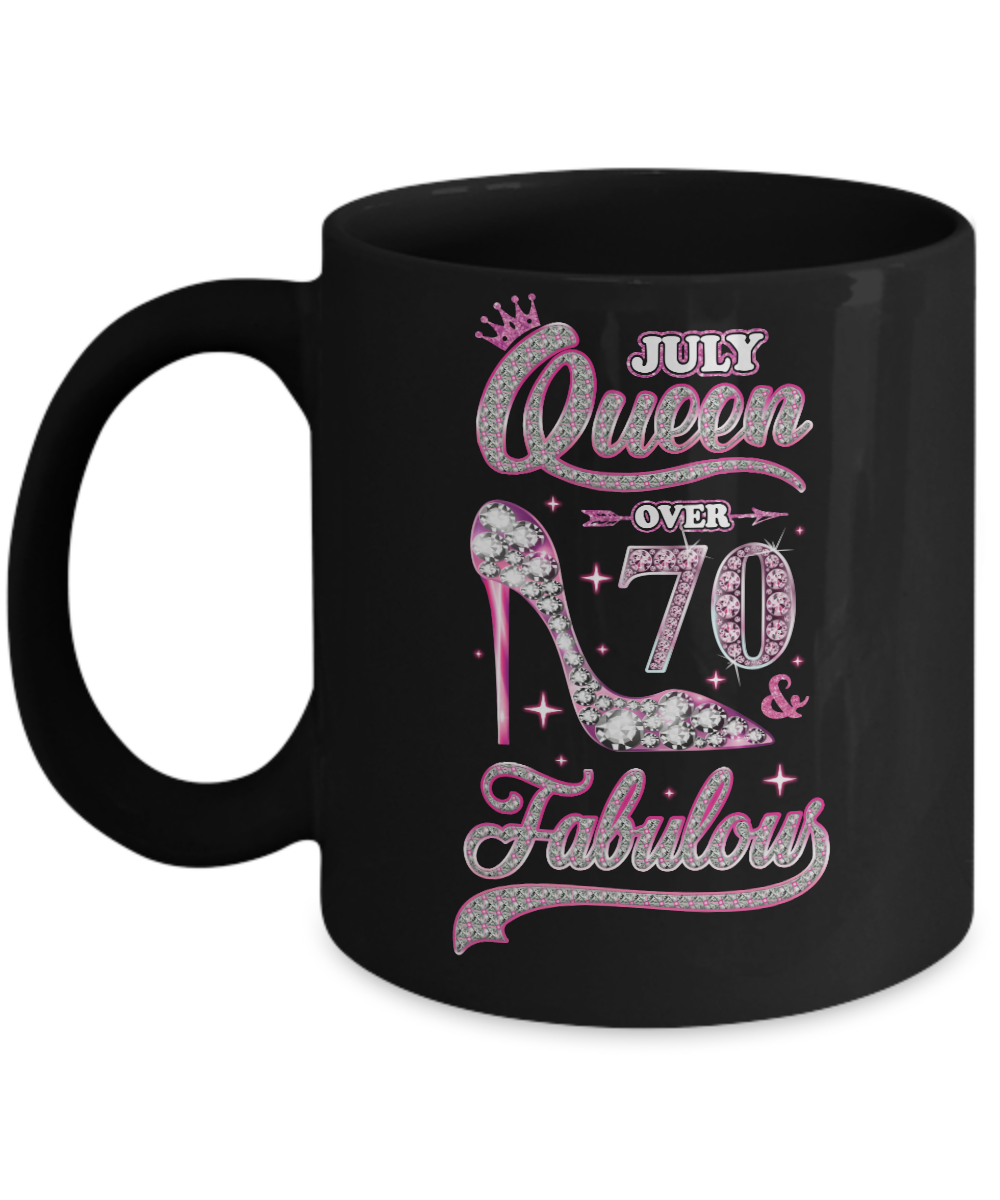 July Queen 70 And Fabulous 1951 70th Years Old Birthday Mug-Coffee Mug-11oz Mug-Black