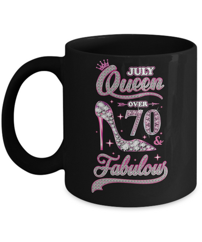 July Queen 70 And Fabulous 1951 70th Years Old Birthday Mug-Coffee Mug-11oz Mug-Black