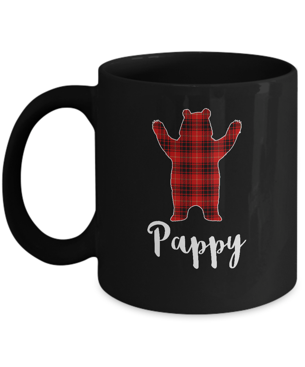 Red Pappy Bear Buffalo Plaid Family Christmas Pajamas Mug