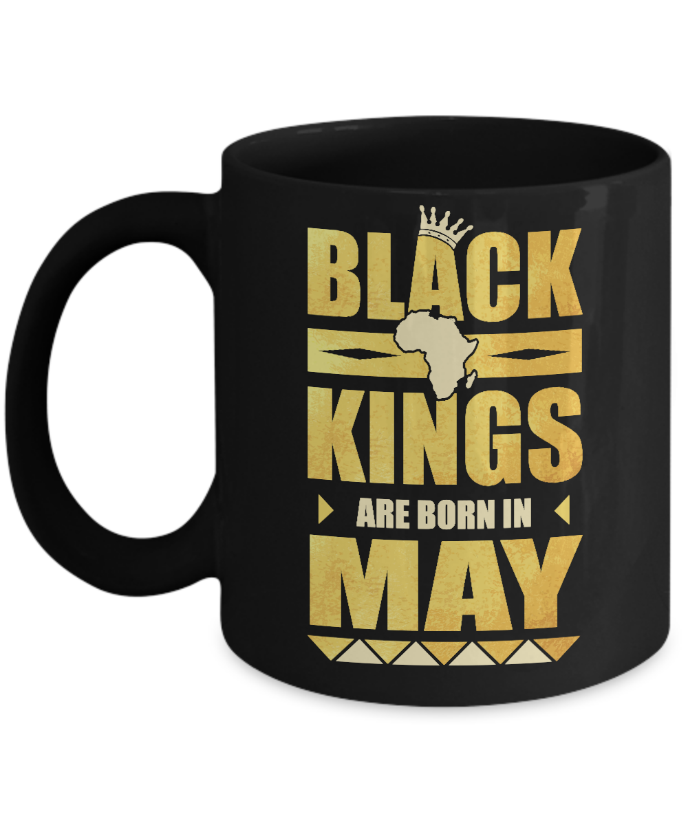 Black Kings Are Born In May Birthday Mug