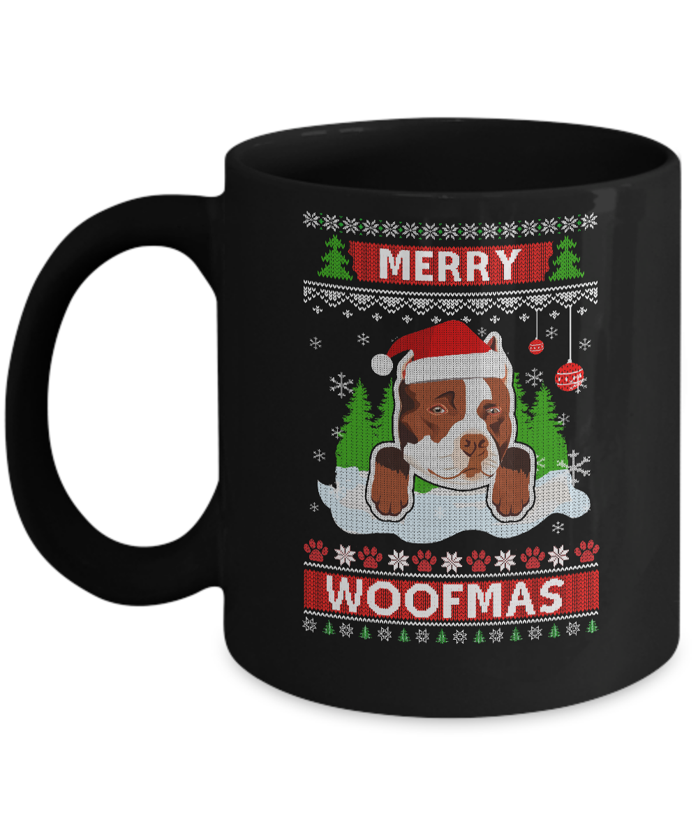Pitbull Merry Woofmas Ugly Christmas Sweater Mug