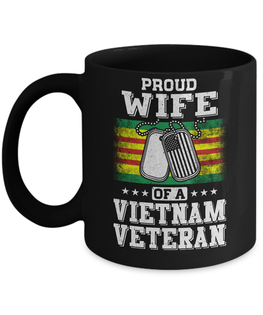 Proud Wife Of A VietNam Veteran Husband Mug-Coffee Mug-11oz Mug-Black