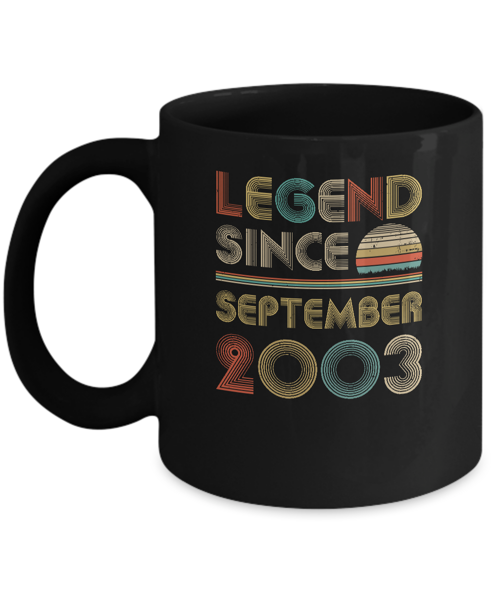 Legend Since September 2003 Vintage 18th Birthday Gifts Mug-Coffee Mug-11oz Mug-Black