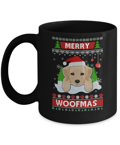 Labrador Merry Woofmas Ugly Christmas Sweater Mug-Coffee Mug-11oz Mug-Black