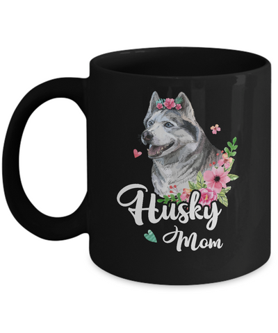 Husky Mom Funny Dog Mom Gift Idea Mug-Coffee Mug-11oz Mug-Black