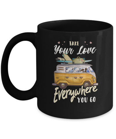 Take Your Love Everywhere You Go Couple Mug-Coffee Mug-11oz Mug-Black
