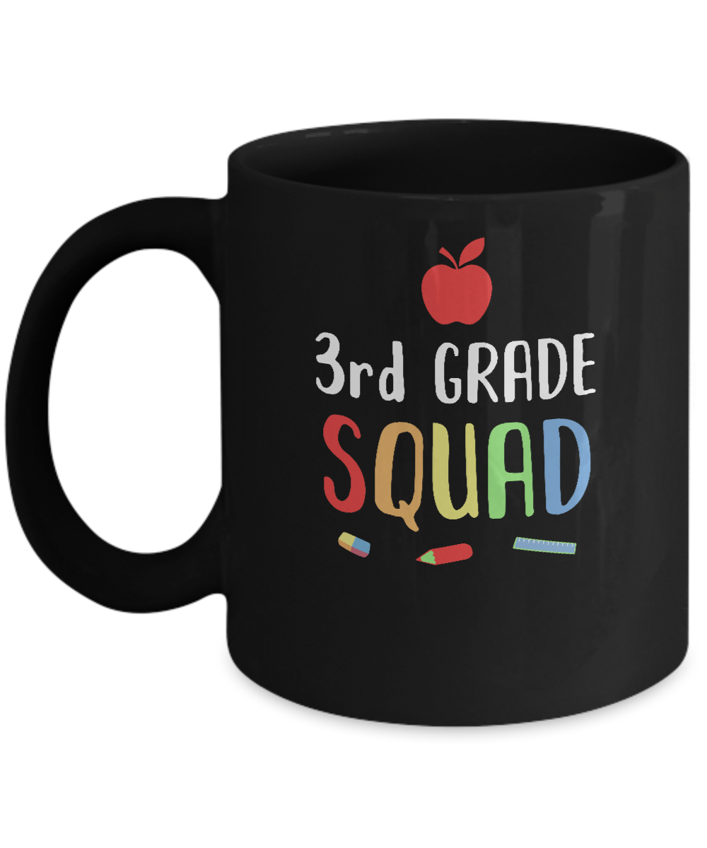 3rd Grade Squad Back To School Teacher Third Grade Mug-Coffee Mug-11oz Mug-Black