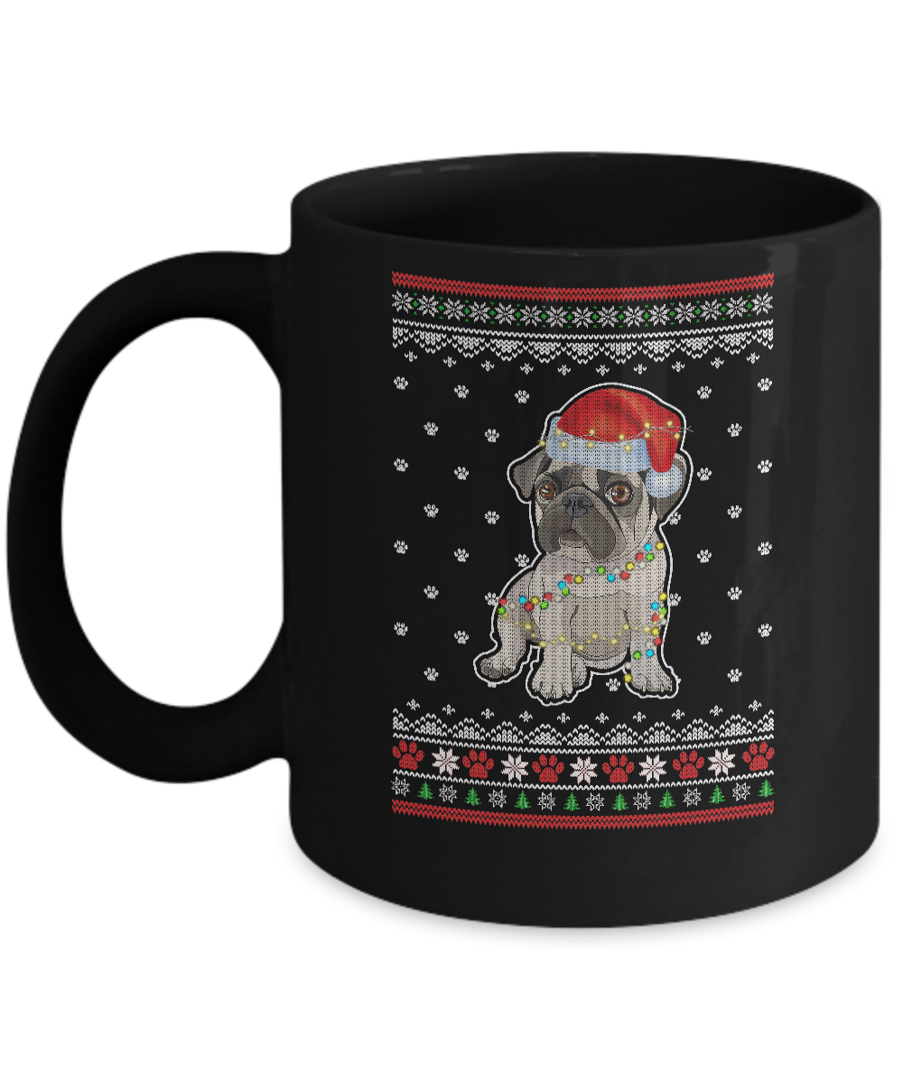 Pug Christmas Ugly Sweater Lights Dog Xmas Gift Mug
