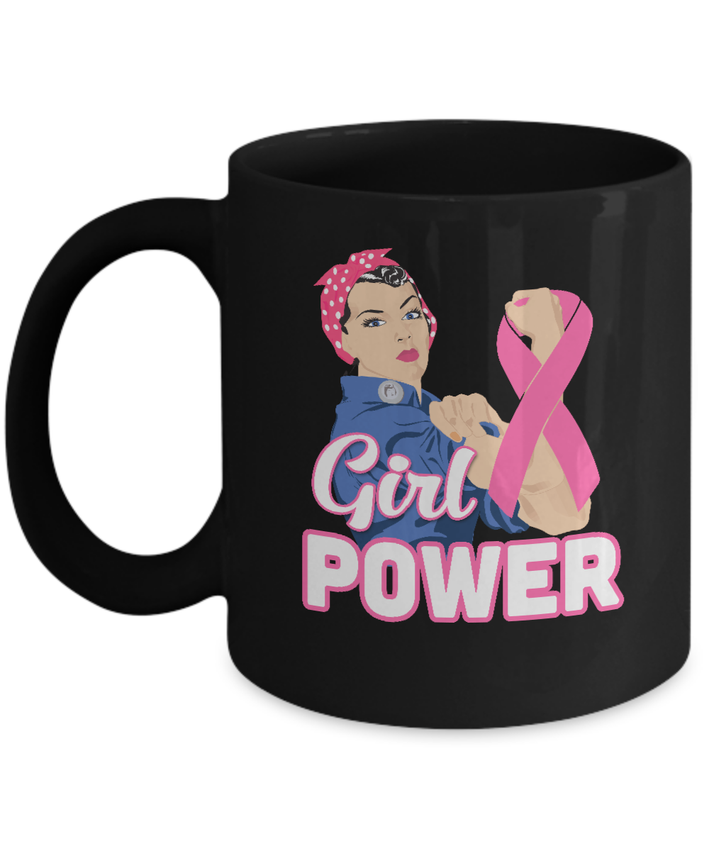 Girl Power Breast Cancer Awareness Month Mug