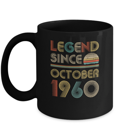 Legend Since October 1960 Vintage 61th Birthday Gifts Mug-Coffee Mug-11oz Mug-Black