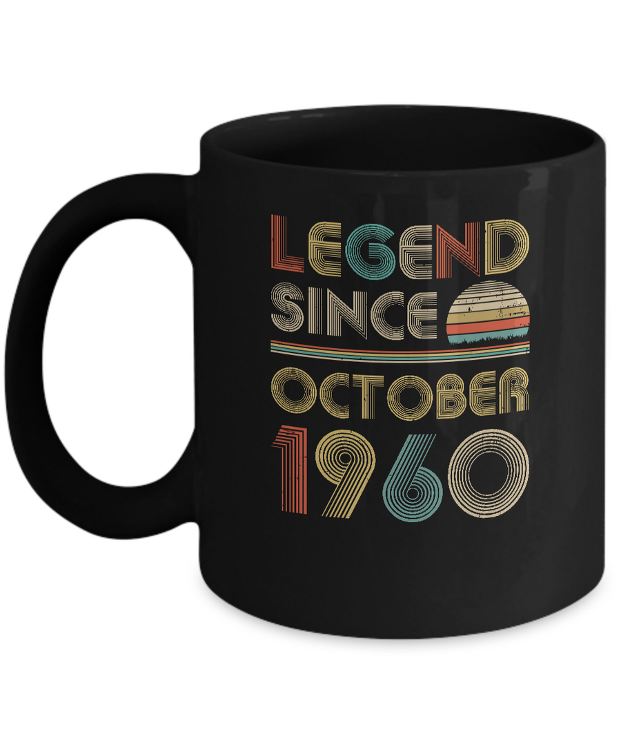 Legend Since October 1960 Vintage 61th Birthday Gifts Mug-Coffee Mug-11oz Mug-Black