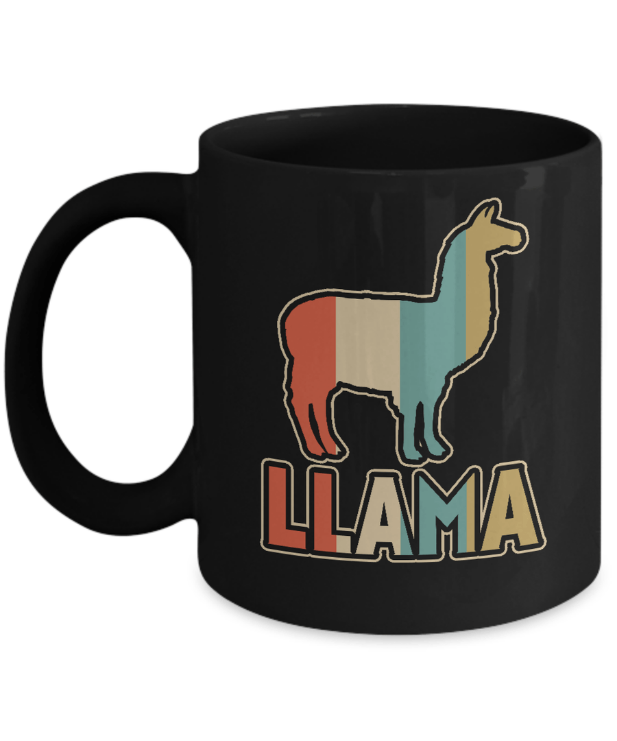 Classic Vintage Retro Style Llama Mug-Coffee Mug-11oz Mug-Black