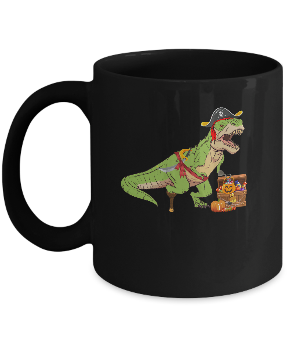 Dinosaurs T-Rex Pirate Halloween Saurus For Men Women Mug-Coffee Mug-11oz Mug-Black